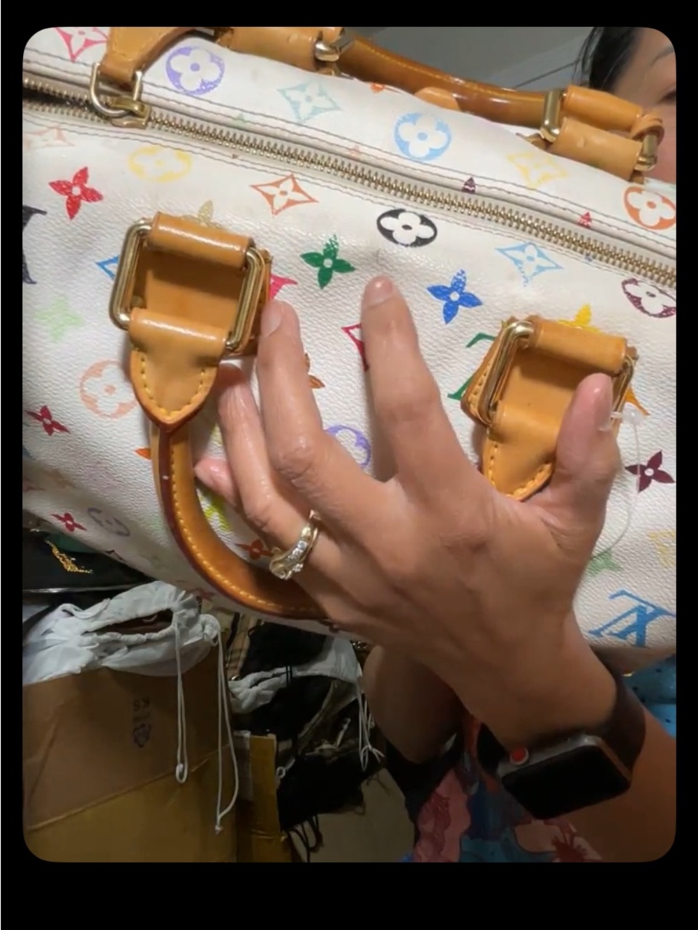 Louis Vuitton White Multicolor Monogram Canvas Speedy - Picture 13 of 17